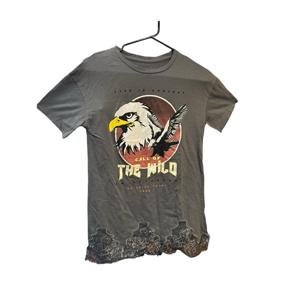 Freeze Call Of The Wild No Chill Tour 1996 Lace Trim T Shirt Medium Grey